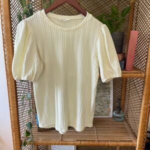 Bohme Cream Puff Sleeve Top